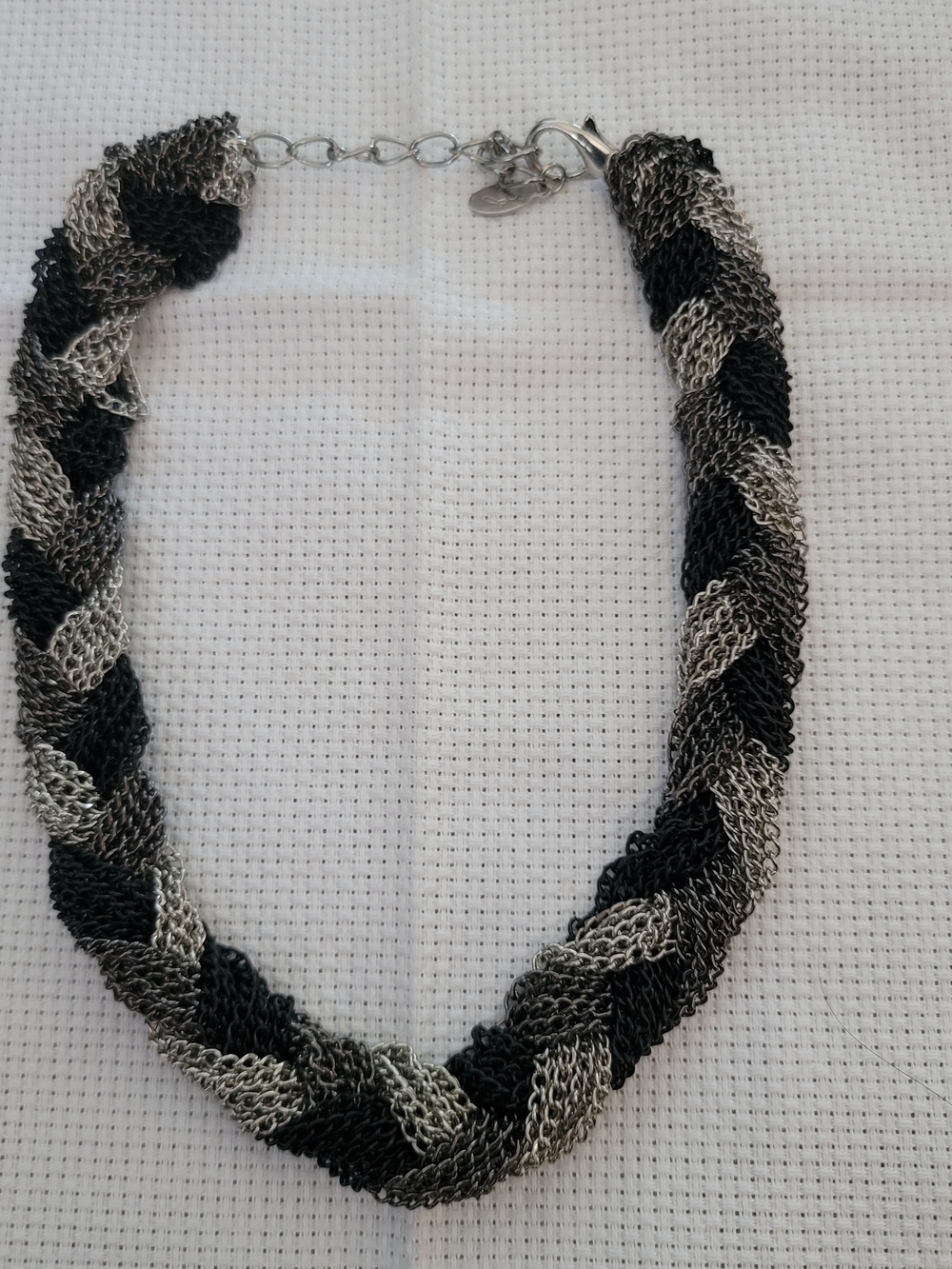 Braided Black and Silver Women’s Necklace - Designer Style